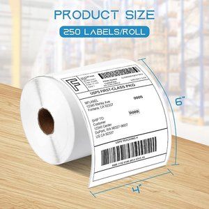 MFLABEL 4x6 Direct Thermal Labels Shipping Labels w Perforated 250 Labels